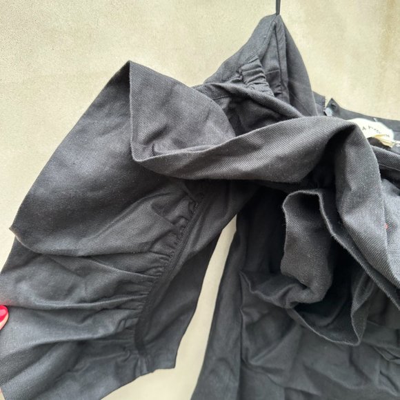 Mara Hoffman Valeria Off Shoulder Midi-Dress Black Structural Floral Accent Sz 0 - Picture 7 of 10